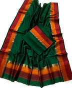 Green Pure Maheshwari Silk Handloom Suit Set