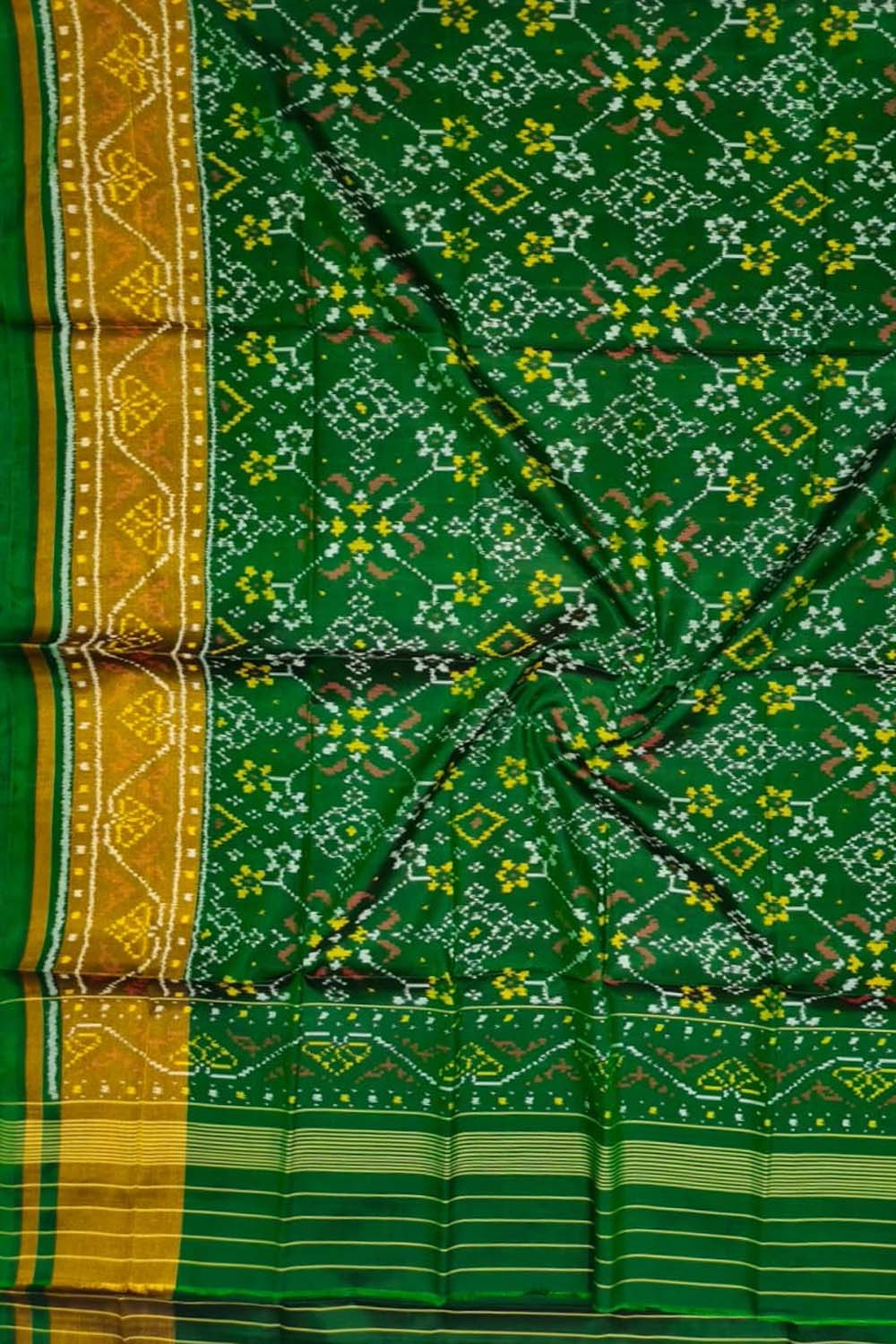 Green Pure Silk Handloom Patola Ikat Dupatta