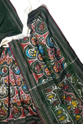 Green Pure Silk Pochampalli Ikat Handloom Saree