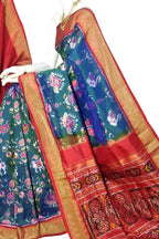 Green Pure Silk Pochampalli Ikat Handloom Saree