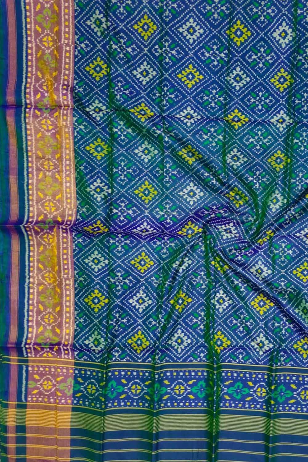 Green Pure Single Ikat Patan Patola Handloom Dupatta
