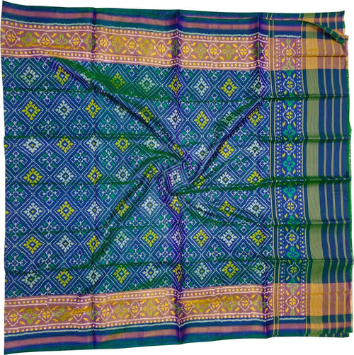 Green Pure Single Ikat Patan Patola Handloom Dupatta