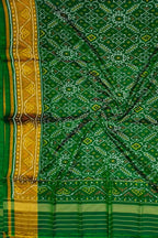 Green Pure Single Ikat Patan Patola Handloom Dupatta