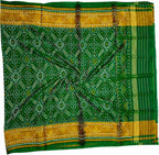 Green Pure Single Ikat Patan Patola Handloom Dupatta