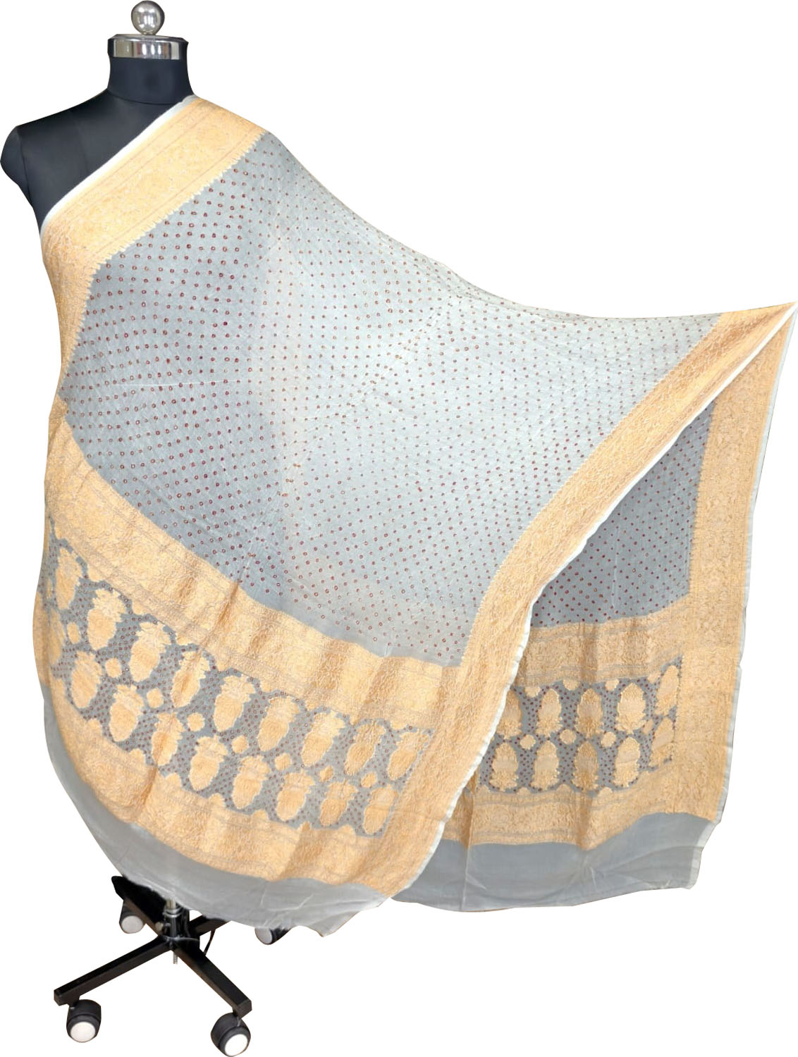 Grey Bandhani Georgette Dupatta