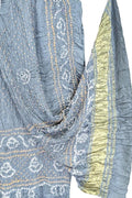 Grey Bandhani Modal Silk Dupatta