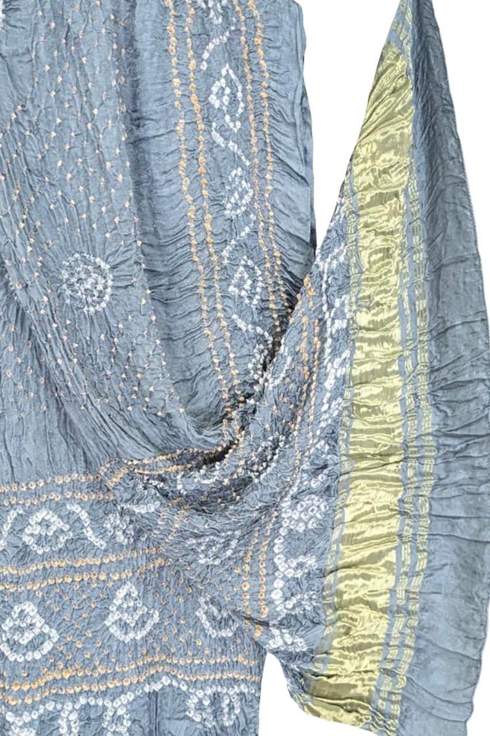 Grey Bandhani Modal Silk Dupatta