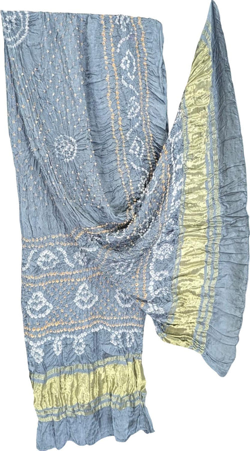 Grey Bandhani Modal Silk Dupatta