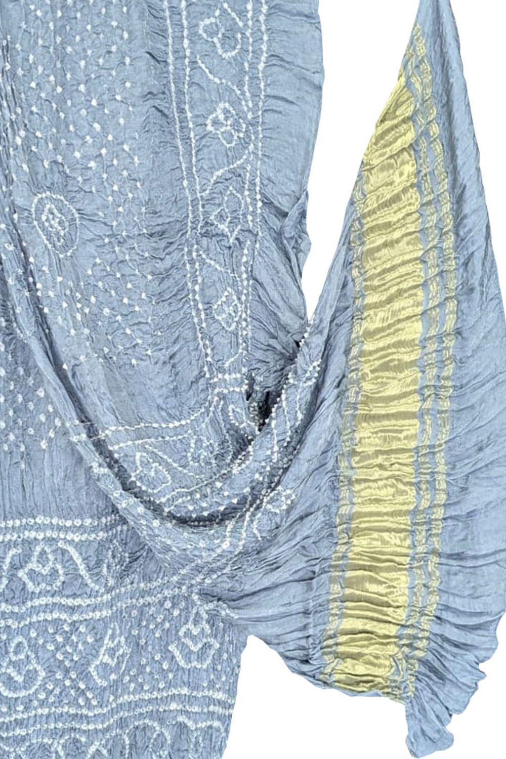 Grey Bandhani Modal Silk Dupatta