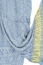 Grey Bandhani Modal Silk Dupatta