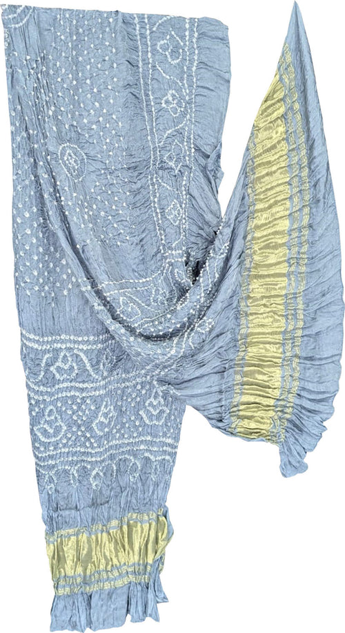 Grey Bandhani Modal Silk Dupatta