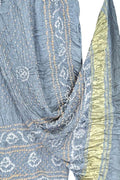 Grey Bandhani Modal Silk Dupatta