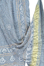 Grey Bandhani Modal Silk Dupatta