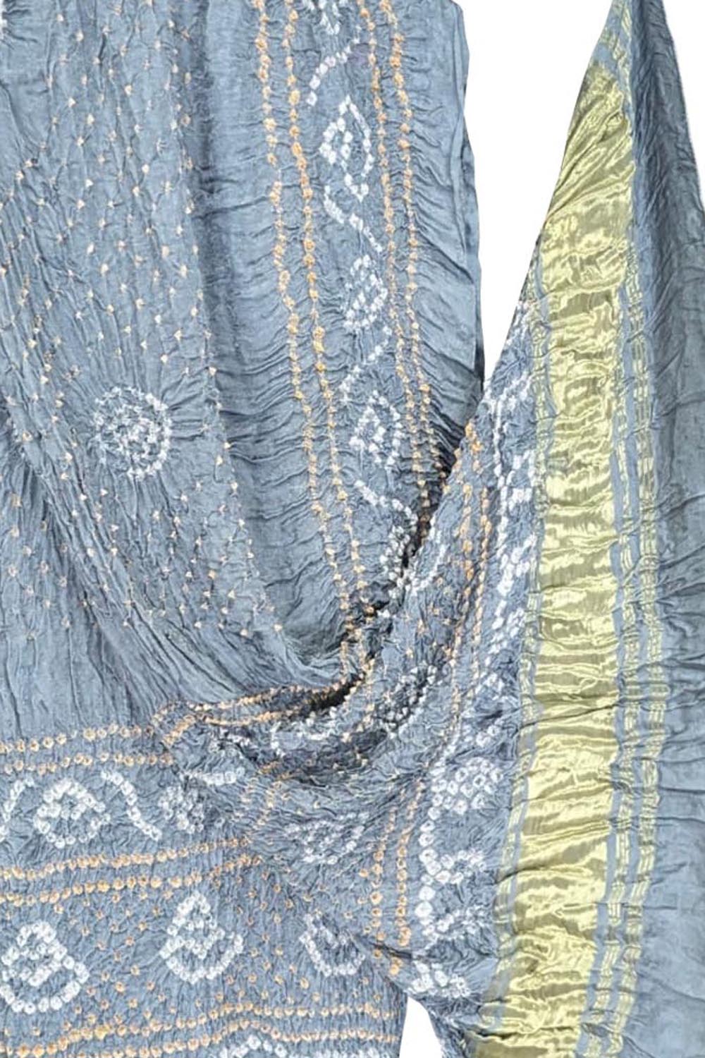 Grey Bandhani Modal Silk Dupatta