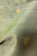 Grey Handloom Banarasi Moonga Silk Booti Design Fabric ( 1 Mtr )