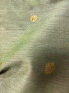 Grey Handloom Banarasi Moonga Silk Booti Design Fabric ( 1 Mtr )