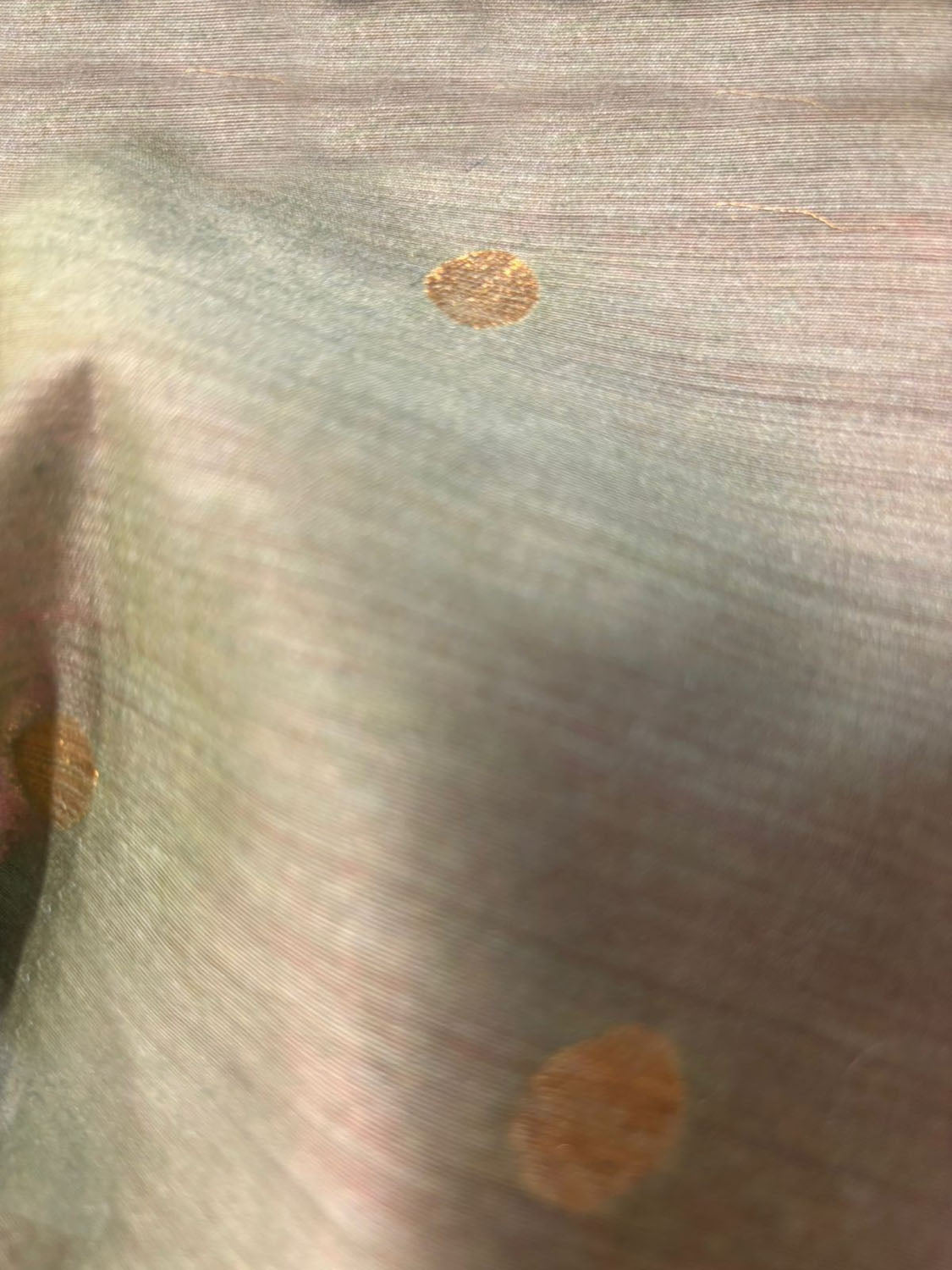 Grey Handloom Banarasi Moonga Silk Booti Design Fabric