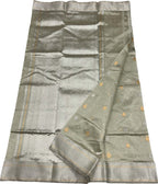 Grey Handloom Chanderi Pure Silk Saree