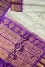 Grey Gadwal Handloom Pure Silk Saree