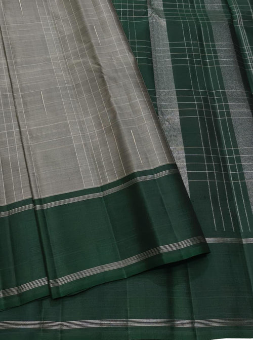 Grey Handloom Kanjeevaram Pure Silk Saree