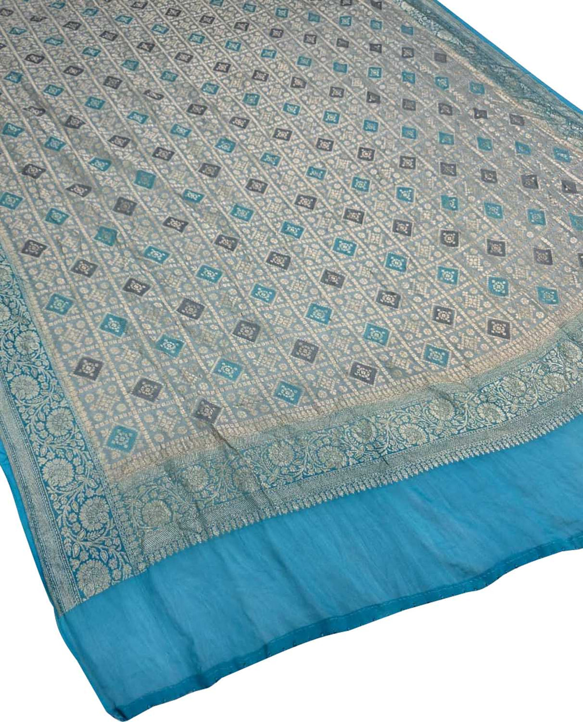 Grey Pure Georgette Banarasi Brush Dye Dupatta PD1B1AL426090403