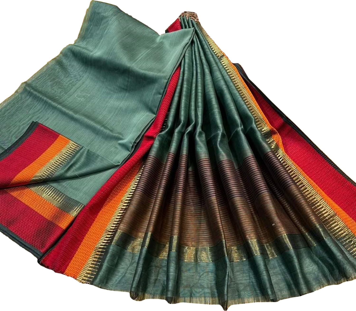 Grey Pure Maheshwari Silk Handloom Suit Set
