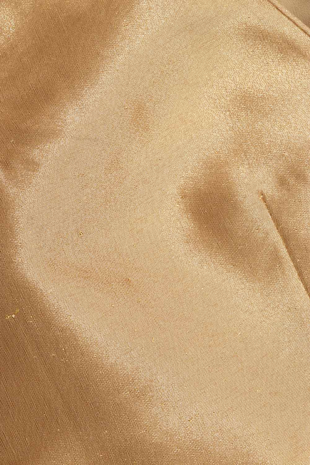 Stunning Golden Tissue Silk V-Neck Blouse - Sleeveless & Non-Padded –  Luxurion World