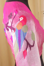 Pink Handloom Paithani Brocade Pure Tissue Silk V Neck Non Padded Parrot Design Stitched Blouse - Luxurion World