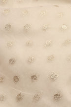 Dyeable Banarasi Polka Dot Chanderi Silk U Neck Sleeveless Non Padded Stitched Blouse with Back Knot - Luxurion World