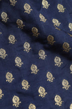 Blue Banarasi Silk Booti Design V Neck Non Padded Stitched Blouse - Luxurion World