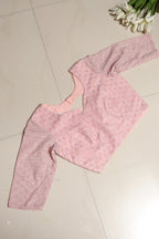 Stylish Pink Chikankari Cotton Non Padded Blouse - Luxurion World