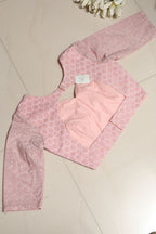 Stylish Pink Chikankari Cotton Non Padded Blouse - Luxurion World