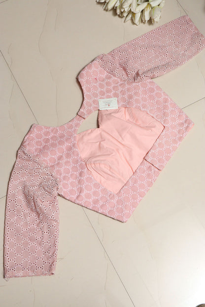 Stylish Pink Chikankari Cotton Non Padded Blouse - Luxurion World
