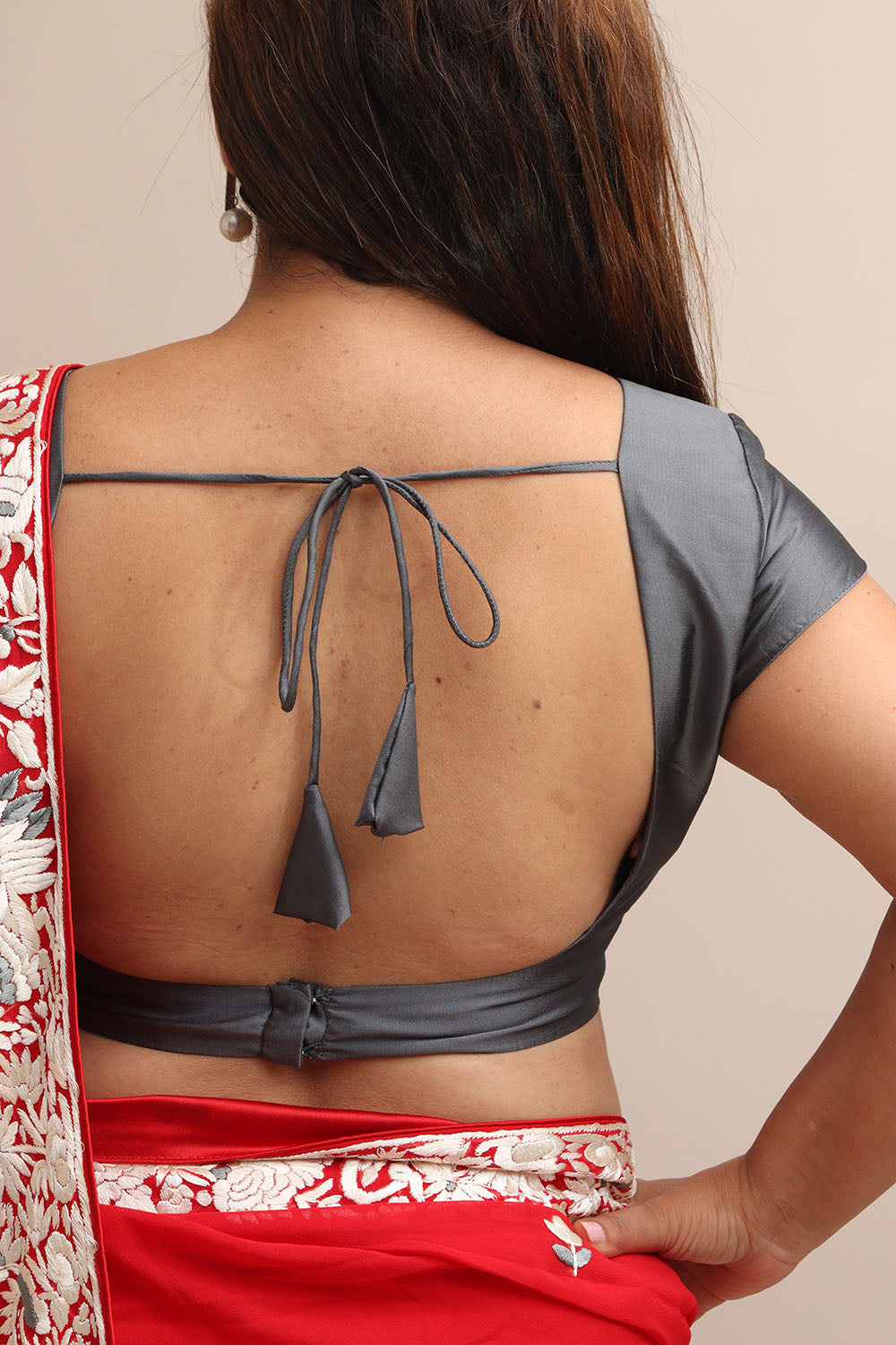 Simple Elegance: Grey Silk Non Padded Blouse - Luxurion World