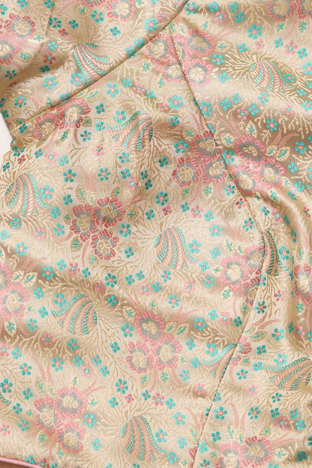 Elegant Pastel Banarasi Tanchui Silk Non Padded Blouse - Luxurion World