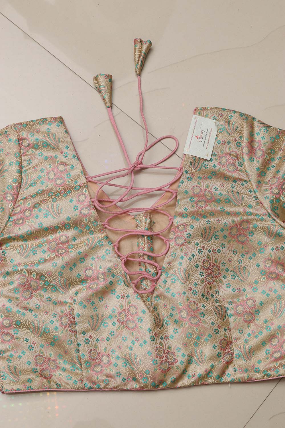 Elegant Pastel Banarasi Tanchui Silk Non Padded Blouse - Luxurion World