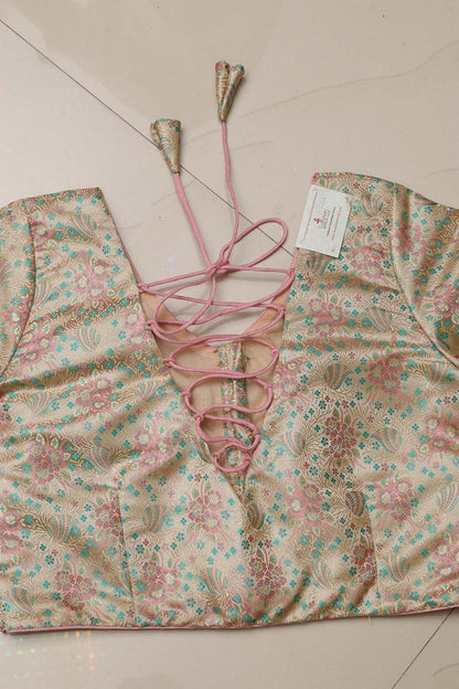 Elegant Pastel Banarasi Tanchui Silk Non Padded Blouse - Luxurion World