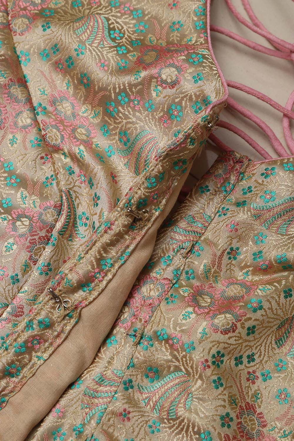 Elegant Pastel Banarasi Tanchui Silk Non Padded Blouse - Luxurion World