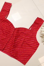 Stylish Red Kota Stripe Design Blouse - Luxurion World
