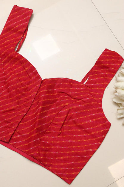 Stylish Red Kota Stripe Design Blouse - Luxurion World