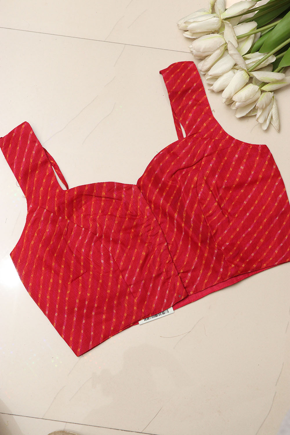 Stylish Red Kota Stripe Design Blouse - Luxurion World