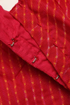 Stylish Red Kota Stripe Design Blouse - Luxurion World