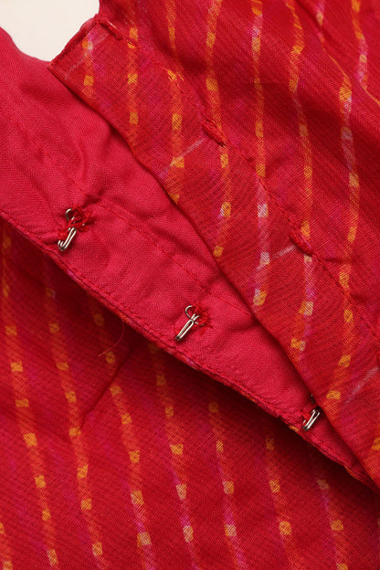 Stylish Red Kota Stripe Design Blouse - Luxurion World