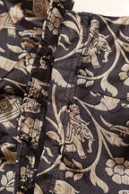 Black Shikargah Design Digital Printed Tussar Silk Blouse - Luxurion World