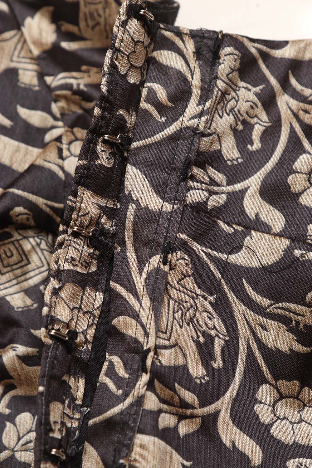 Black Shikargah Design Digital Printed Tussar Silk Blouse - Luxurion World