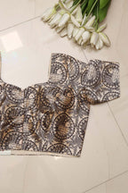 Pastel Madhubani Design Digital Printed Tussar Silk Blouse - Luxurion World