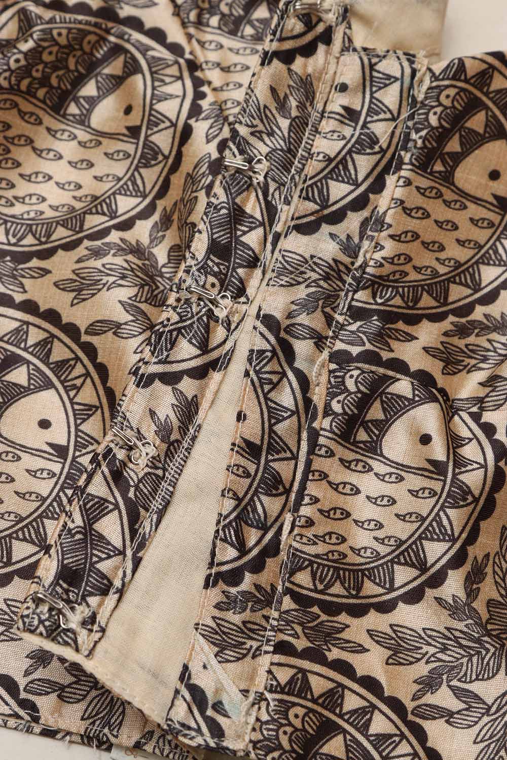 Pastel Madhubani Design Digital Printed Tussar Silk Blouse - Luxurion World