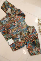 Multicolor Digital Printed Kalamkari Tussar Silk Blouse - Luxurion World