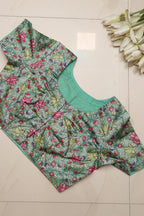 Stunning Green Digital Printed Kalamkari Tussar Silk Blouse - Luxurion World