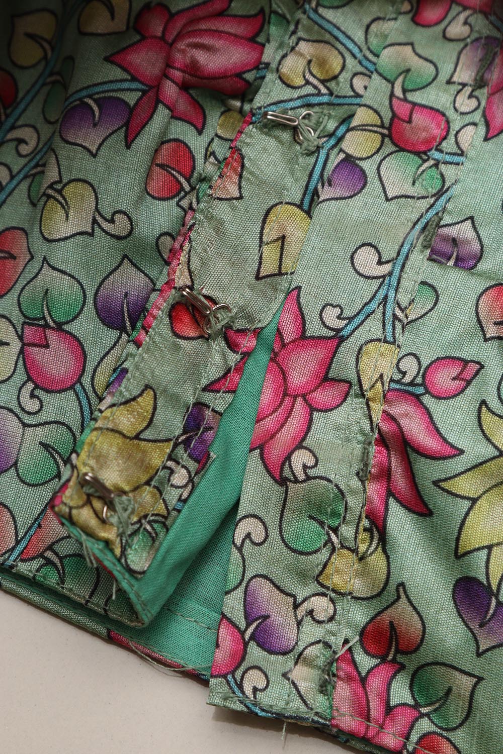 Stunning Green Digital Printed Kalamkari Tussar Silk Blouse - Luxurion World